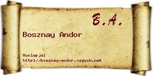 Bosznay Andor névjegykártya