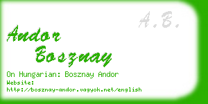 andor bosznay business card